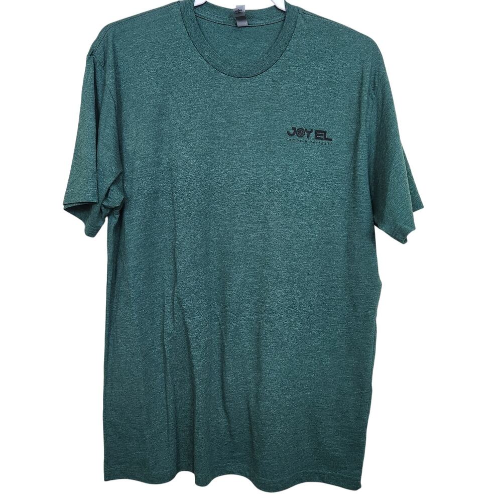 Joy El Camps & Retreats Hope Faith T Shirt SZ L Green Christian Graphic Outdoors - Picture 2 of 9